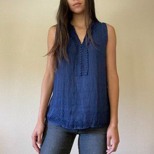 Pleated Detail Sleeveless Blouse